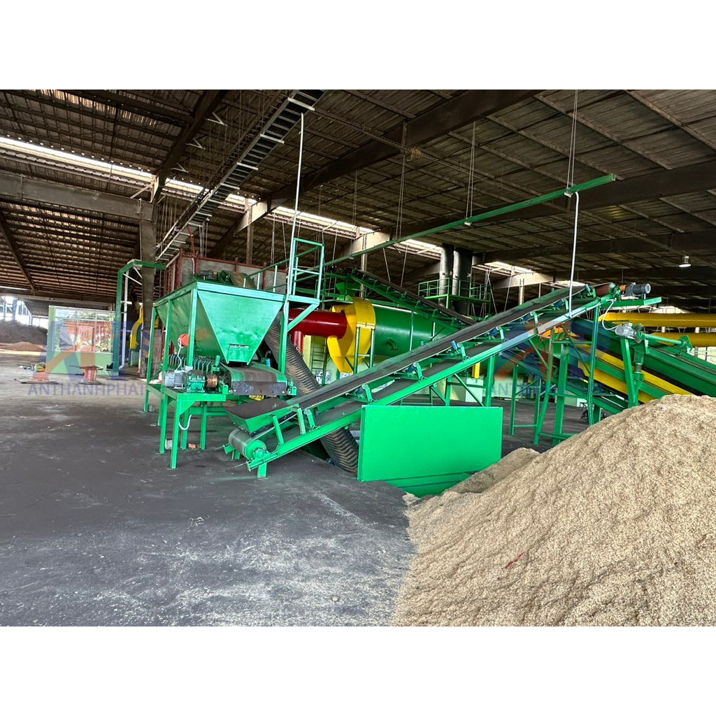 Cụm nạp liệu trước sấy trong dây chuyền sản xuất phân bón hữu cơ vi sinh dạng viên